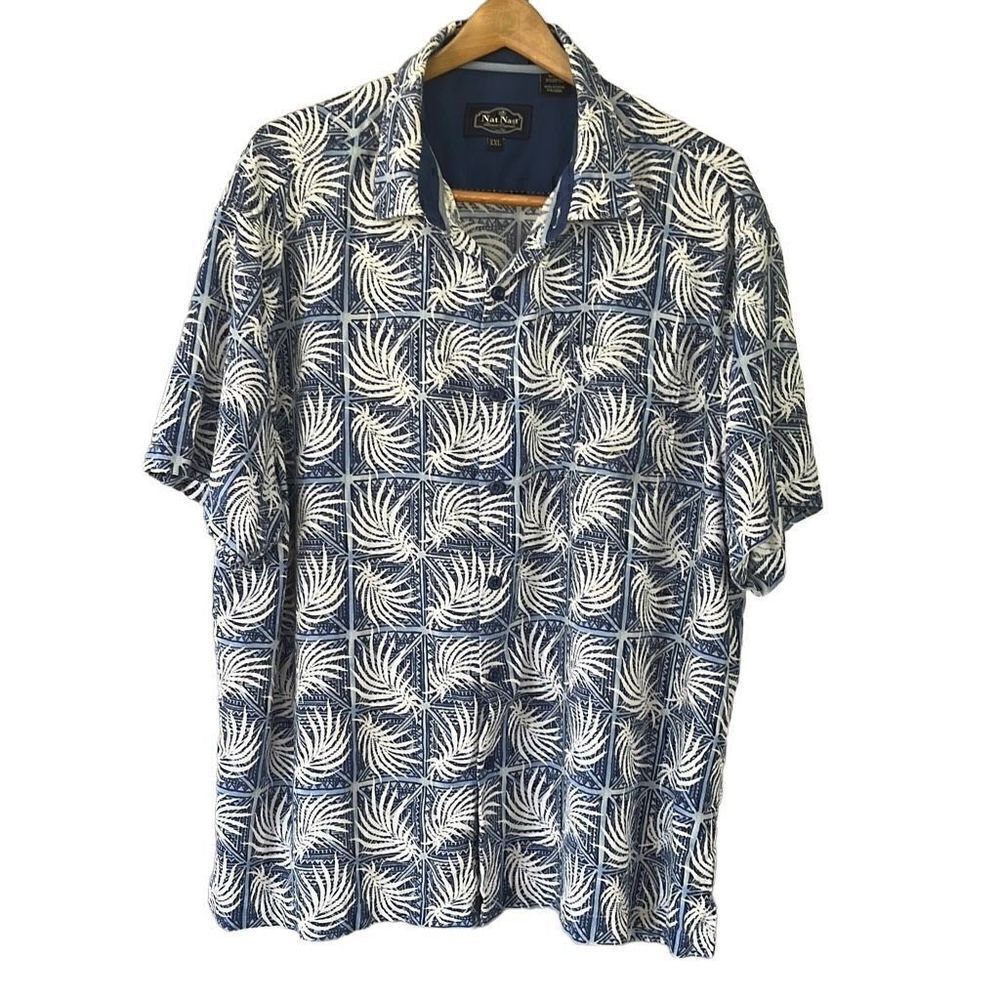 Nat Nast Silk Hawaiian Short Sleeve Shirt Men’s XXL